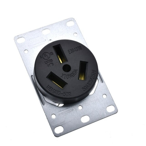 Black 50A 125V/250V NEMA 10 50P & 10 50R American 3pole industry plug