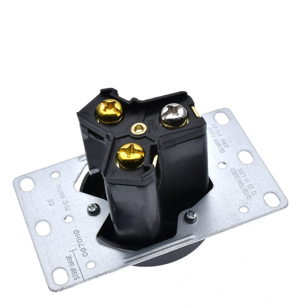 Black 50A 125V/250V NEMA 10 50P & 10 50R American 3pole industry plug