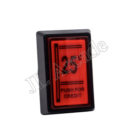 1pcs 25 Cent Red Push For Credit Arcade Coin Operated Game LED Push