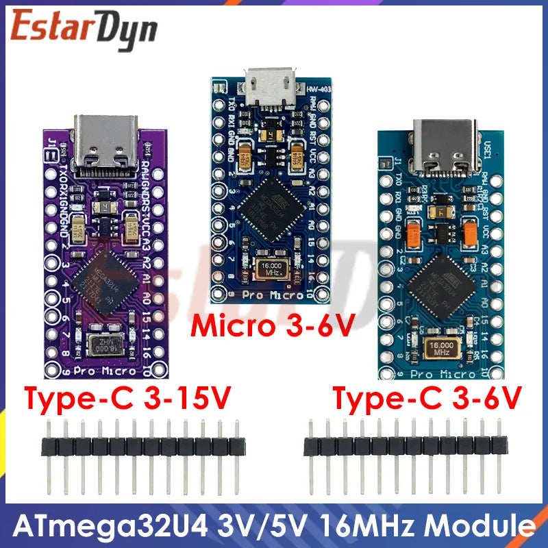 MICRO/TYPE-C USB ATMEGA32U4 Module 5V 16MHz Board For Arduino