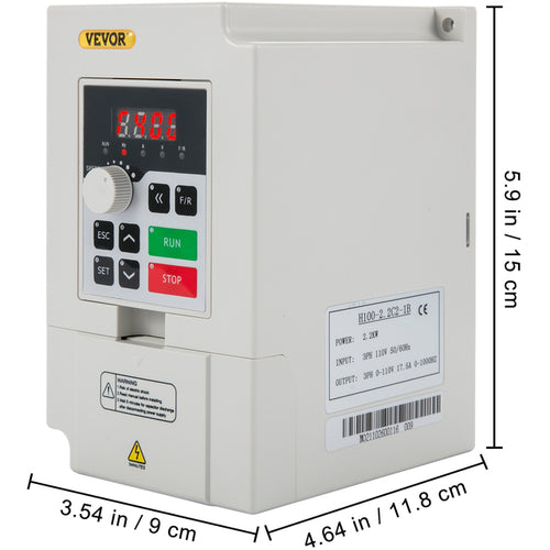 Vevor Variable Frequency Drive Ac 110v 2.2 /3 /4 /7.5kw Variable