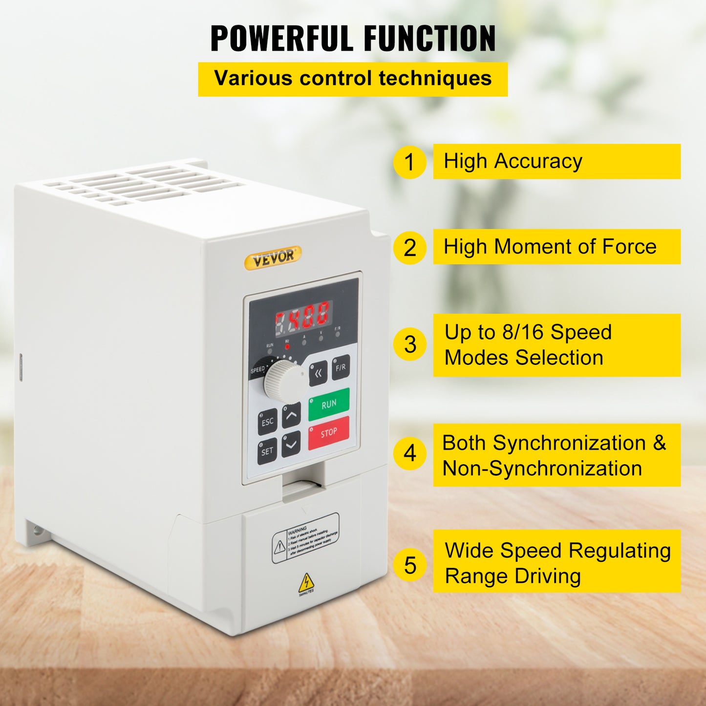 Vevor Variable Frequency Drive Ac 110v 2.2 /3 /4 /7.5kw Variable