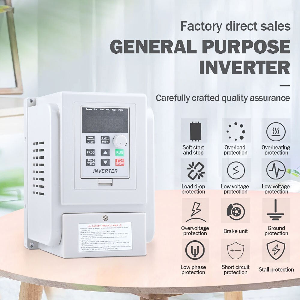 220V VFD 1.5KW 2.2KW 4KW Single phase inverter VFD 2hp3hp inverter