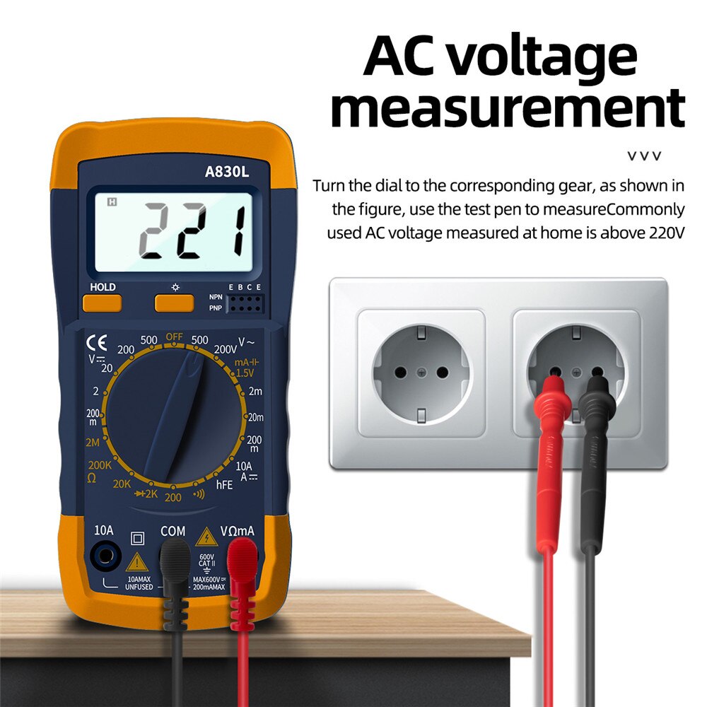 A830l Lcd Digital Multimeter Ac Dc Voltage Diode Freguency Multitester