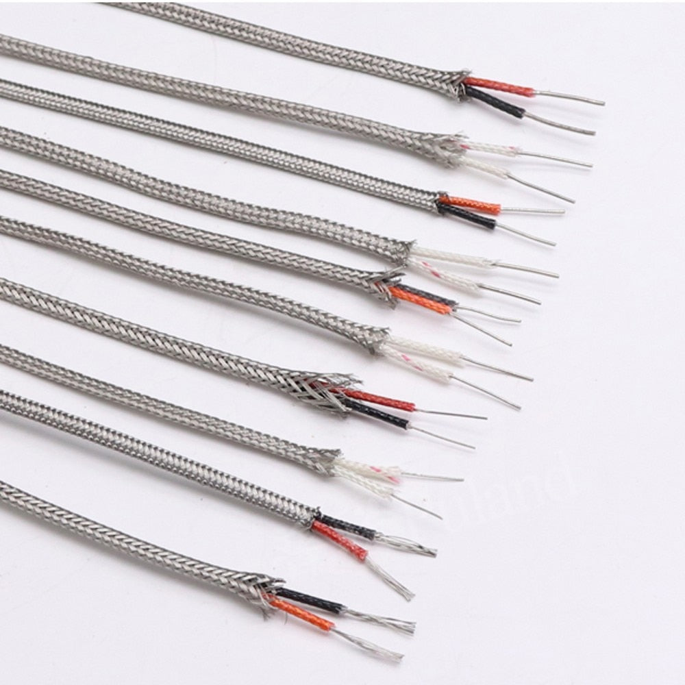 K2x0.4 Type K Shielded Braided Cable Thermocouple Wire Shield Fiber