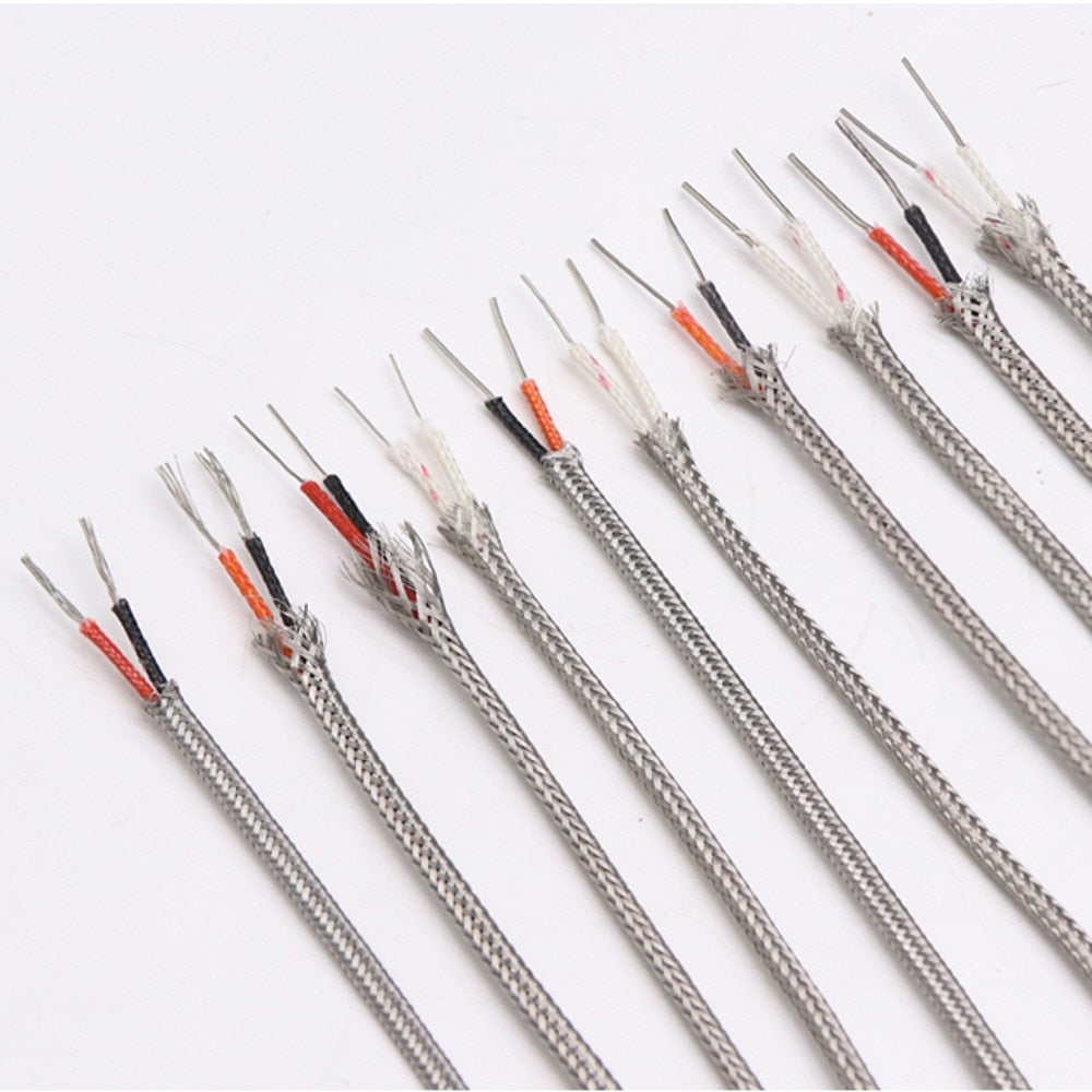 K2x0.4 Type K Shielded Braided Cable Thermocouple Wire Shield Fiber